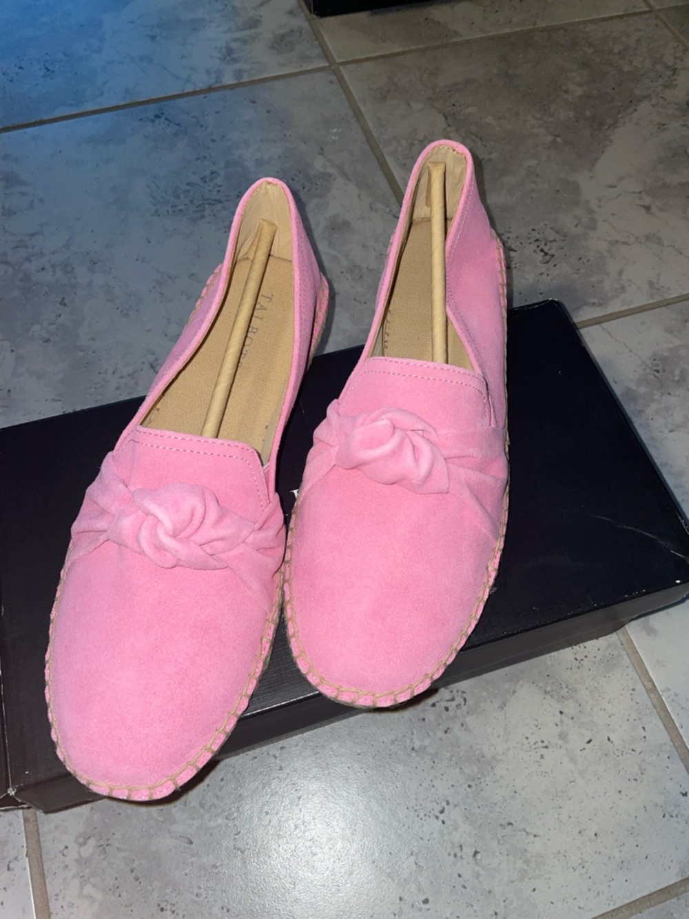 Talbots Women's Pink Suede Knot Slip-On Loafers